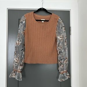 Maeve Contrast-Sleeve Sweater